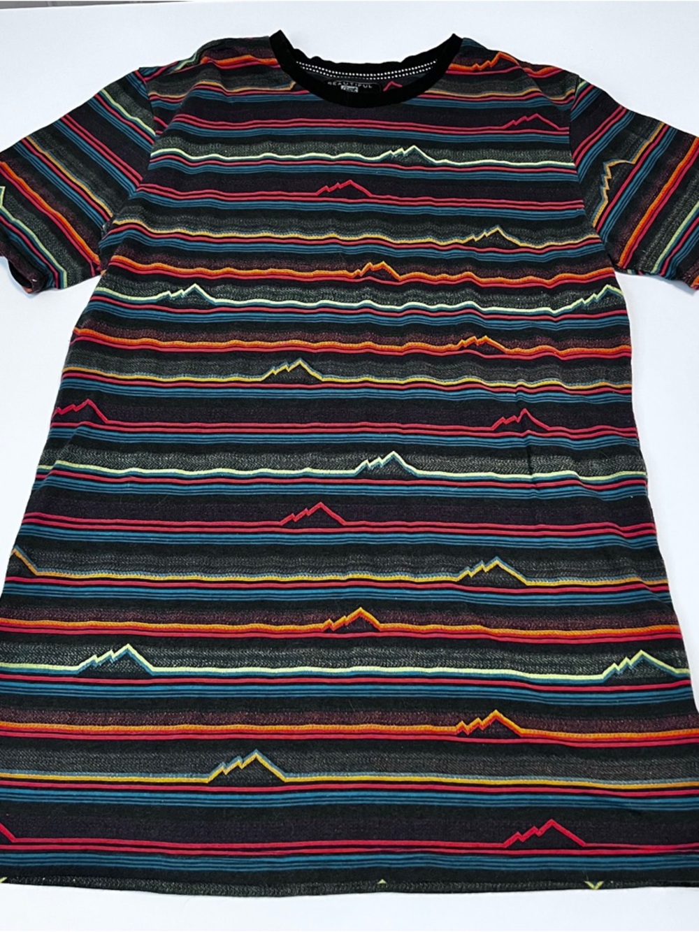 Beautiful Giant Textured Stripe Tee L Southwest Desert‎ Stripe Long Masc